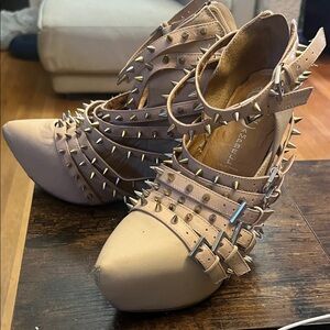 Jeffrey Campbell Studded Beige Heels
